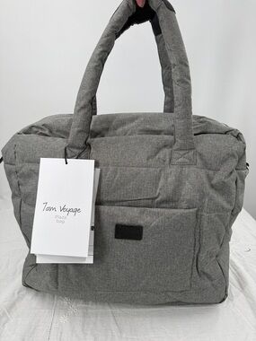 7AM Voyage Plaza Bag Gray Diaper Baby Travel Vegan NEW